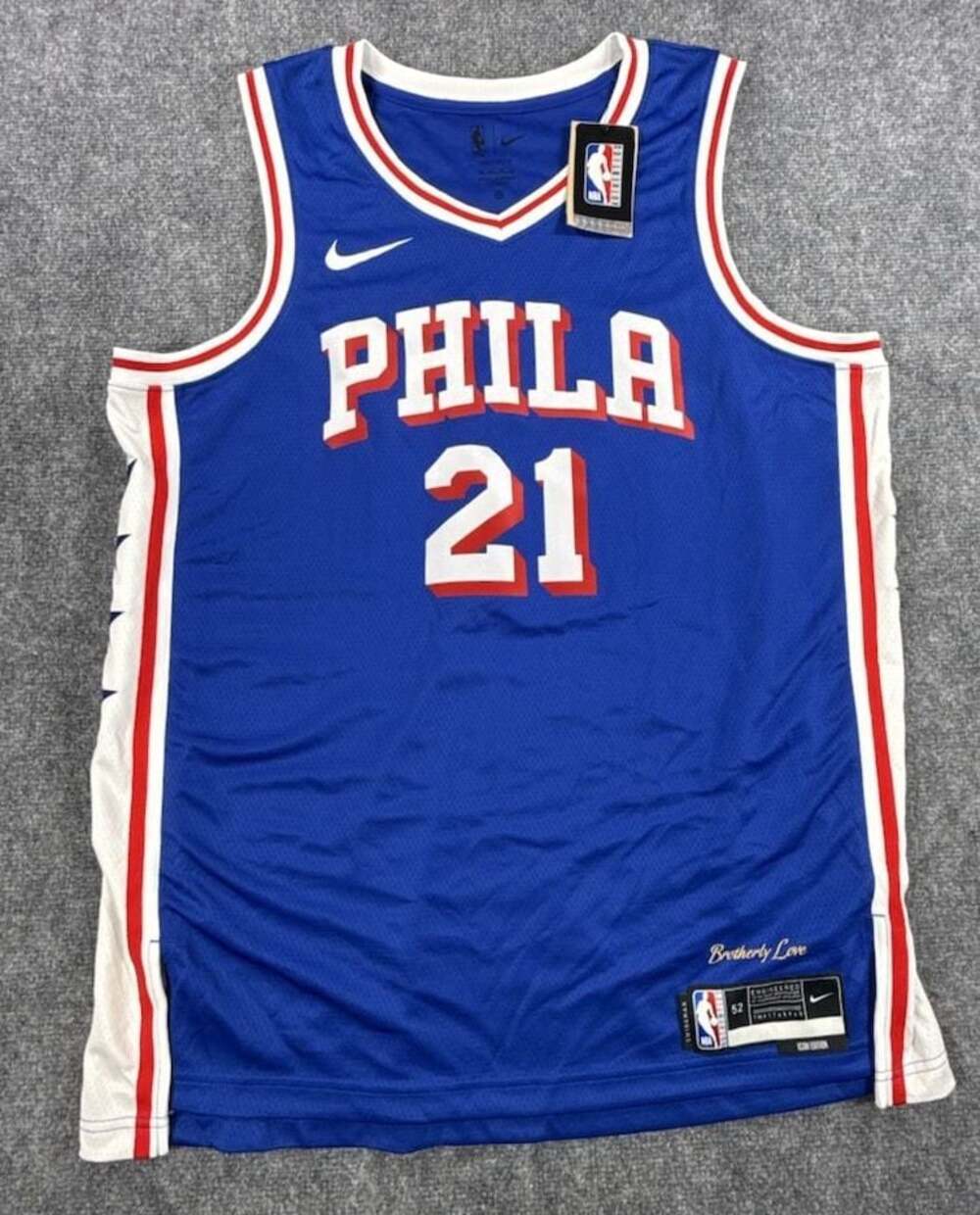 Nike Philadelphia 76ers Joel Embiid #21 Icon Edition Jersey Size 52 XL NWT